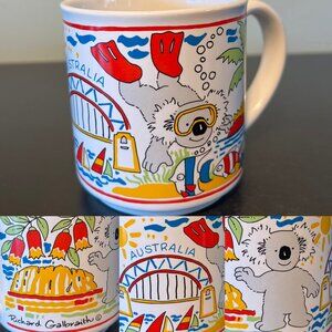 Richard Galbraith AUSTRALIA Koala Mug ~ Sydney Harbour Bridge ~ Uluru Ayers Rock